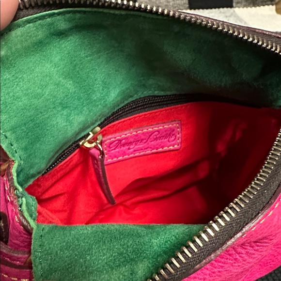 Dooney & Bourke great shape mini Florentine hot pink smooth pebbled leather bag - Picture 11 of 14